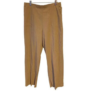 Alfred Dunner Cotton Tan Casual Pull On Pants Women Size 14 Pockets